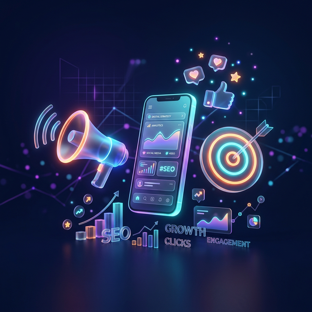 Digital Marketing 3D Illustration